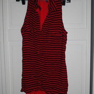 Splendid tank, red and navy stripe, red back